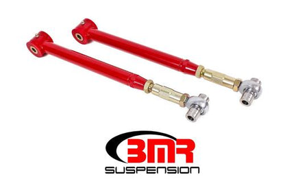 BMR LOWER CONTROL ARMS DOM ADJ POLY ROD END COMBO RED (05-14 MUSTANG/GT500) - eliteracefab.com