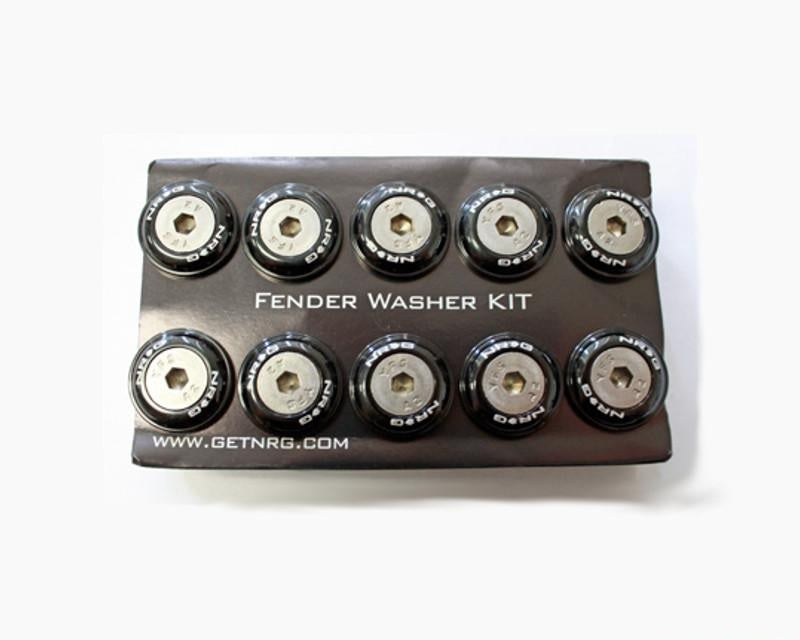 NRG Black Fender Washer Kit with Rivets for Plastic Universal - eliteracefab.com