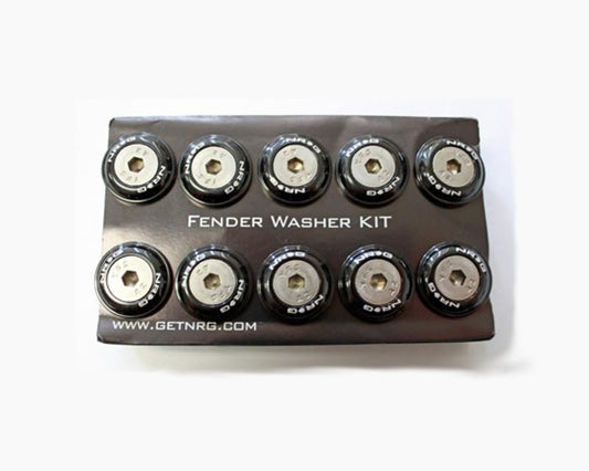 NRG Black Fender Washer Kit with Rivets for Plastic Universal - eliteracefab.com