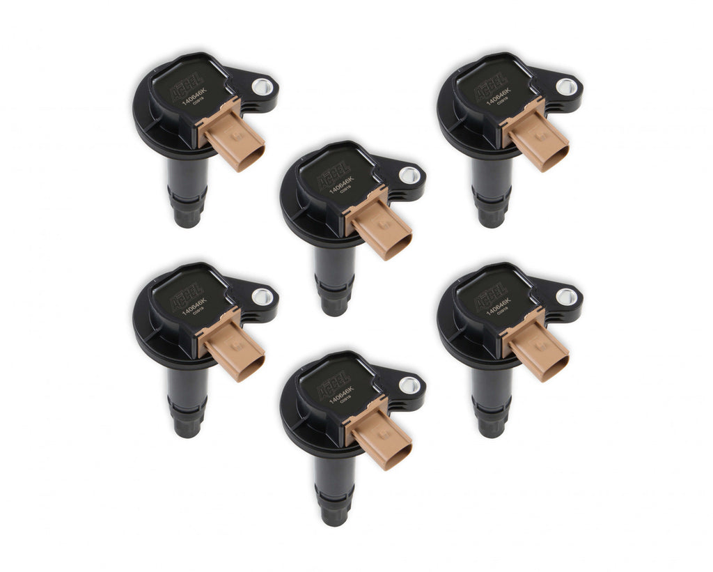 ACCEL Ignition Coil - SuperCoil - 2010-2016 Ford EcoBoost 3.5L V6 - Black - 6-Pack (3-Pin) - eliteracefab.com