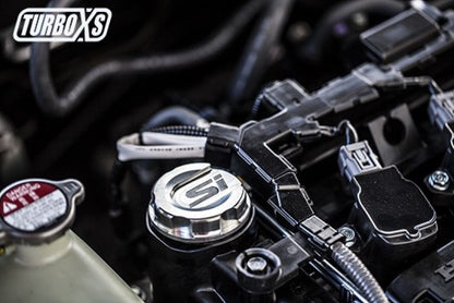 TURBOXS ALUMINUM OIL CAP GUNMETAL GREY HONDA CIVIC/SI; 2017-2018 - eliteracefab.com
