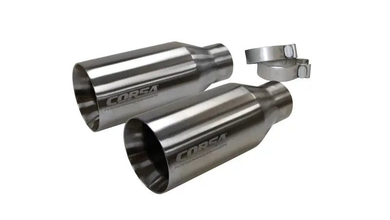 Corsa 2017 Ford F-150 Raptor 3in Inlet / 5in Outlet Satin Polished Tip Kit (For Corsa Exhaust Only) - eliteracefab.com