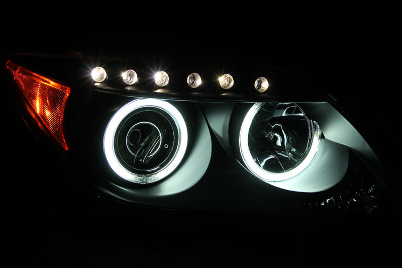 ANZO USA Scion Tc Projector Headlights W/ Halo Black Ccfl; 2005-2010 - eliteracefab.com