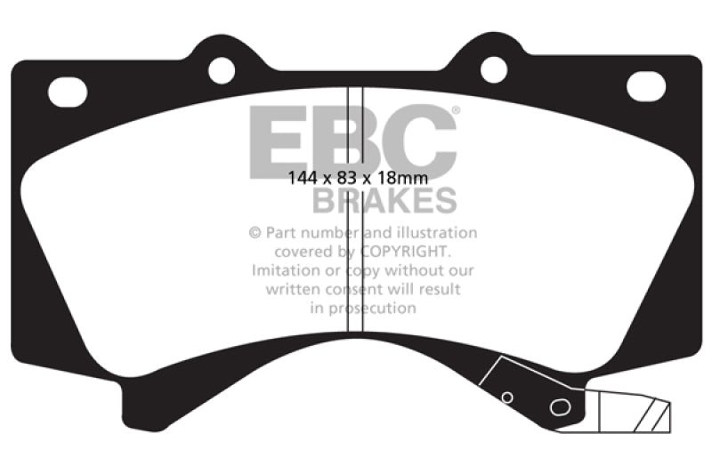 EBC 08+ Lexus LX570 5.7 Yellowstuff Front Brake Pads - eliteracefab.com