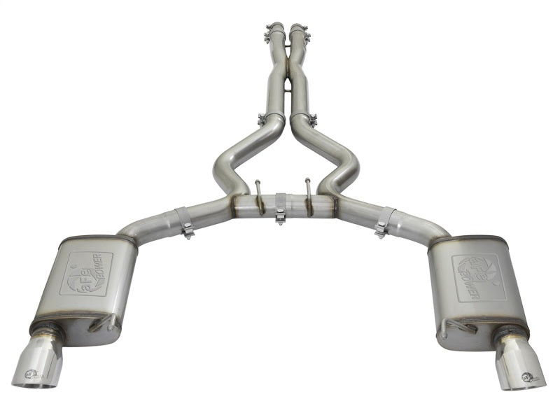 aFe MACHForce XP 3in 304 SS Cat-Back Exhausts w/ Polished Tips 15-17 Ford Mustang GT V8-5.0L/V6-3.7L aFe
