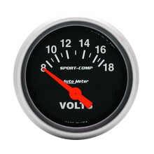 Load image into Gallery viewer, AutoMeter GAUGE; VOLTMETER; 2 1/16in.; 18V; ELEC; SPORT-COMP - eliteracefab.com