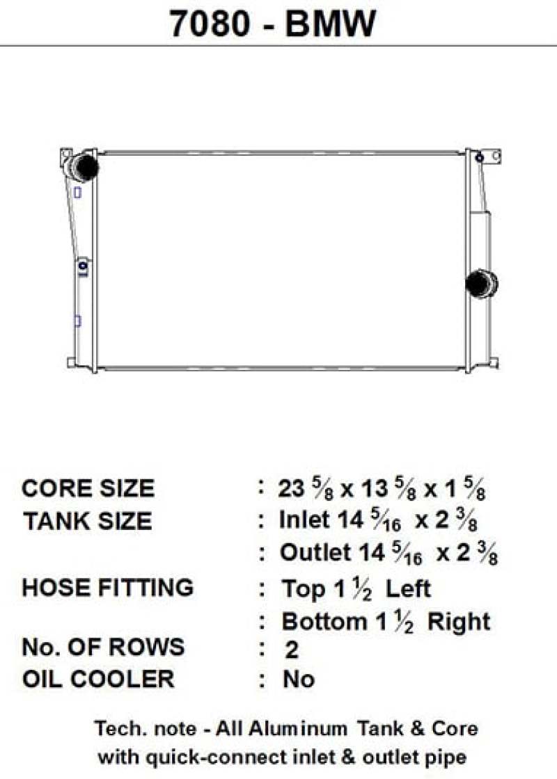 CSF BMW 2 Seires (F22/F23) / BMW 3 Series (F30/F31/F34) / BMW 4 Series (F32/F33/F36) M/T Radiator CSF