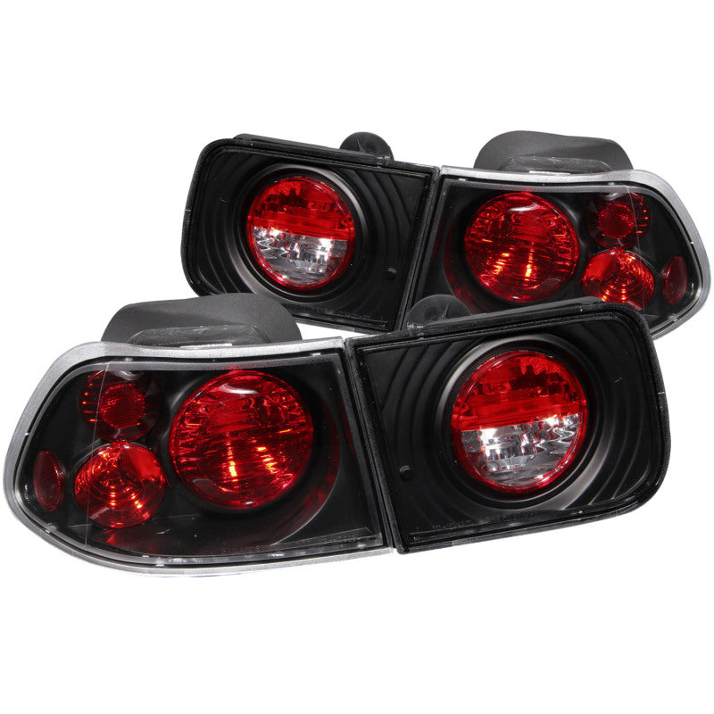 ANZO USA Honda Civic 2dr Taillights Black; 1996-2000 - eliteracefab.com