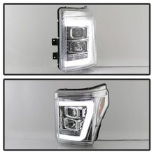 Load image into Gallery viewer, Spyder 11-16 Ford F-250/F-350 V2 Projector Headlights - Light Bar DRL - Chrome PRO-YD-FS11V2-LB-C - eliteracefab.com