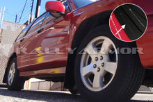 Load image into Gallery viewer, Rally Armor UR Mudflaps Black Urethane Grey Logo 1998-2002 Forester - eliteracefab.com