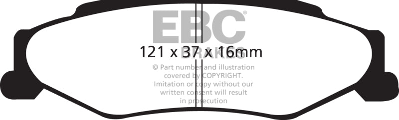 EBC 03-04 Cadillac XLR 4.6 Redstuff Rear Brake Pads - eliteracefab.com