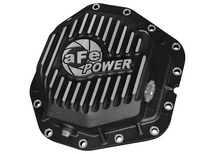 aFe Power Rear Diff Cover Black w/Machined Fins 17 Ford F-350/F-450 6.7L (td) Dana M300-14 (Dually) - eliteracefab.com