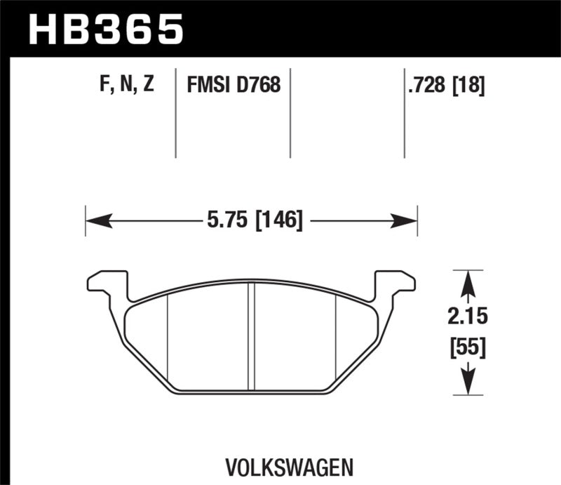 Hawk Performance HP+ Brake Pads - HB365N.728 Hawk Performance