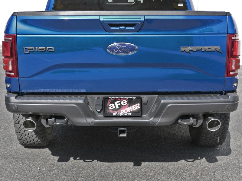 aFe MACHForce-XP 3in to 3-1/2in 304 SS Cat-Back Exhaust w/Polished Tips 17-18 Ford F-150 Raptor 3.5L aFe