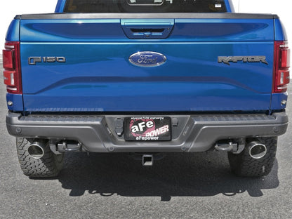 aFe MACHForce-XP 3in to 3-1/2in 304 SS Cat-Back Exhaust w/Polished Tips 17-18 Ford F-150 Raptor 3.5L aFe