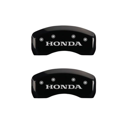 MGP 4 Caliper Covers Engraved Front & Rear Honda Black Finish Silver Char 2017 Honda Civic MGP