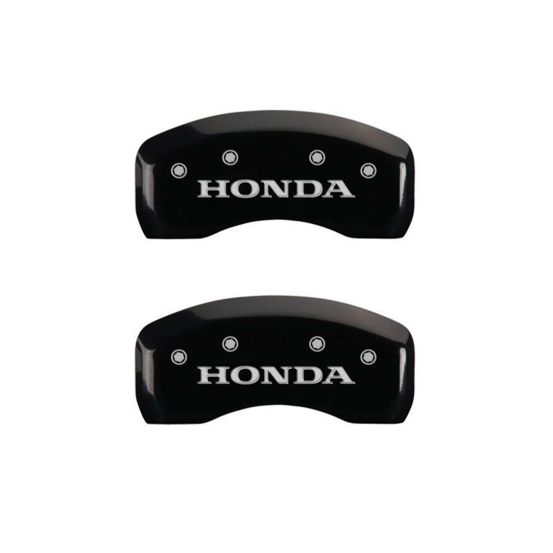 MGP 4 Caliper Covers Engraved Front & Rear Honda Black Finish Silver Char 2010 Honda Civic MGP