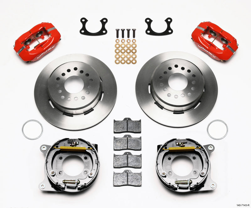 Wilwood Forged Dynalite P/S Park Brake Kit Red Small Ford 2.66in Offset Wilwood