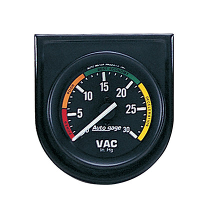 Autometer AutoGage 52.4mm Mechanical 30 In Hg Vacuum Gauge - Black 2337