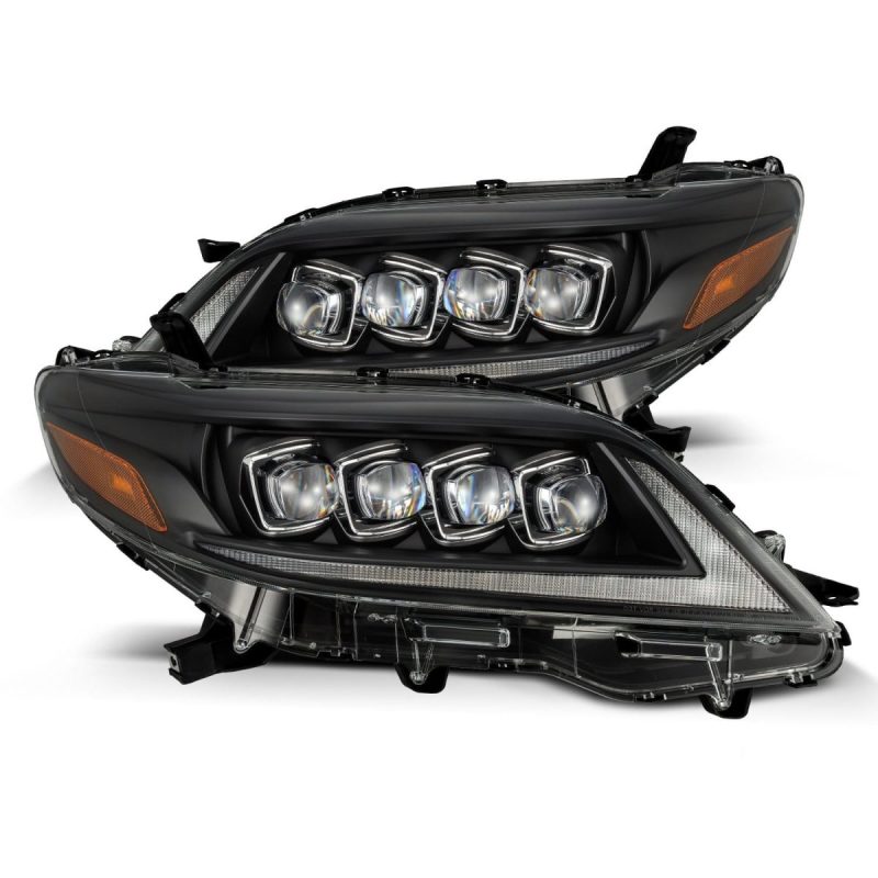 AlphaRex 880768 2011+ Toyota Sienna NOVA LED Proj Headlights Plank Style Black w/Activ Light/Seq Signal/DRL