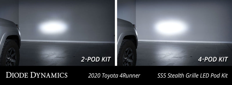 Diode Dynamics SS5 Stealth Grille LED Pod Bracket Kit for 2014-2023 Toyota 4Runner