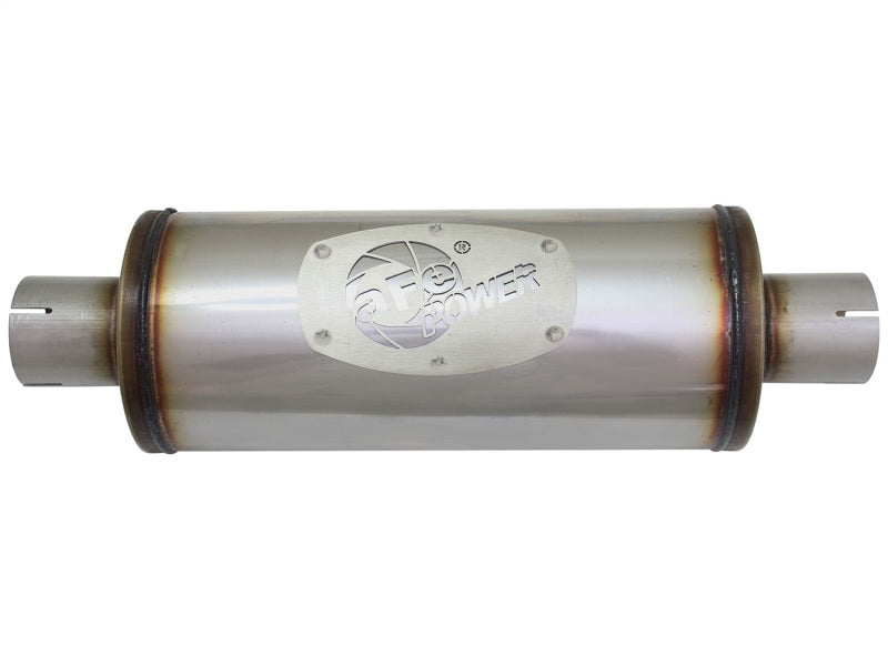 aFe MACH Force-Xp 409 SS Muffler 2-1/2in Center/Center 14in L X 6in Dia - Round Body aFe