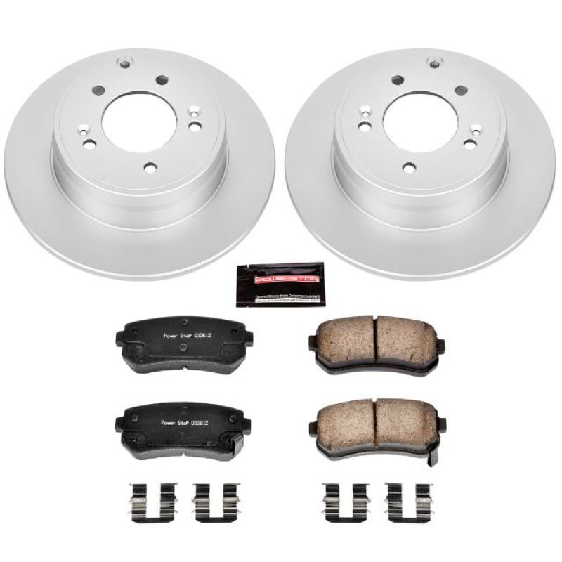 Power Stop 2015 Hyundai Sonata Rear Z17 Evolution Geomet Coated Brake Kit - eliteracefab.com