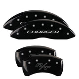 MGP 4 Caliper Covers Engraved Front & Rear Block/Challenger Black finish silver ch