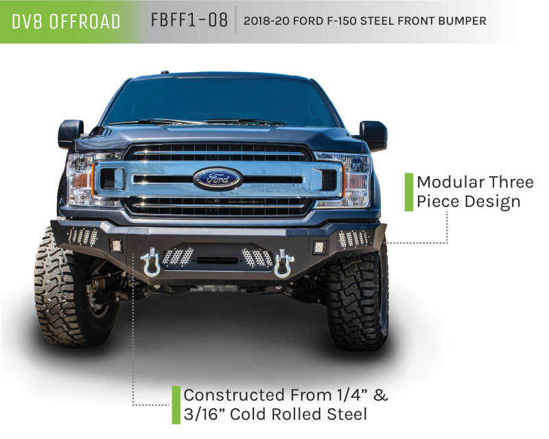 DV8 Offroad 2018+ Ford F-150 Front Bumper w/ Light Holes DV8 Offroad