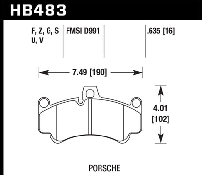 Hawk 2013 Porsche 911 Turbo S HPS 5.0 Front Brake Pads - eliteracefab.com