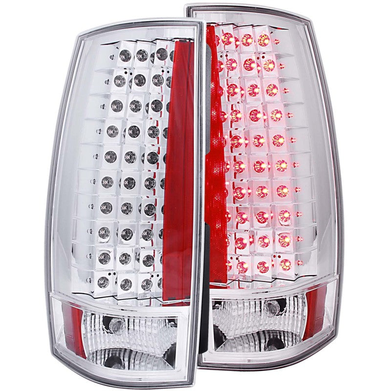 ANZO USA Chevrolet Suburban Led Taillights Red/Clear G4; 2007-2014 - eliteracefab.com