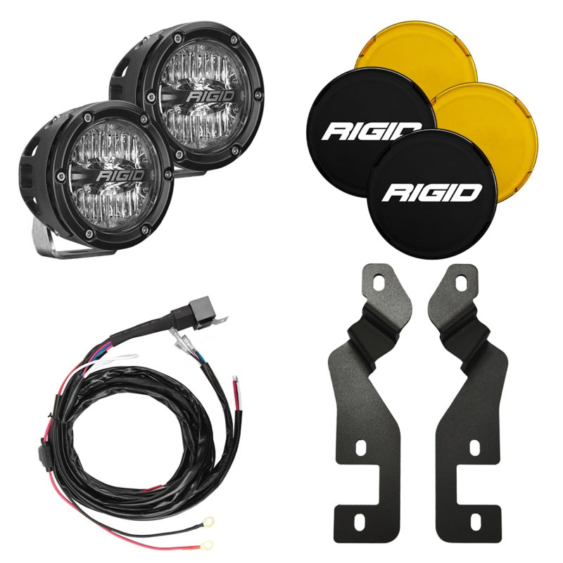 Rigid Industries 2021 Ford Bronco A-Pillar Light Mount Kit (Incl. 4In 360-Series Drive) - eliteracefab.com