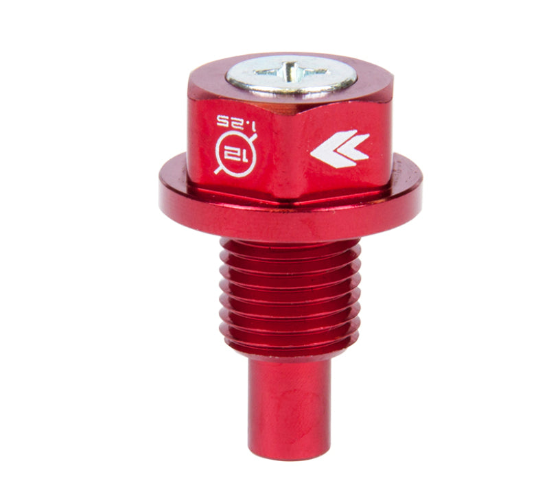 NRG Red Metal M12 x 1.25 Magnetic Oil Drain Plug Universal - eliteracefab.com