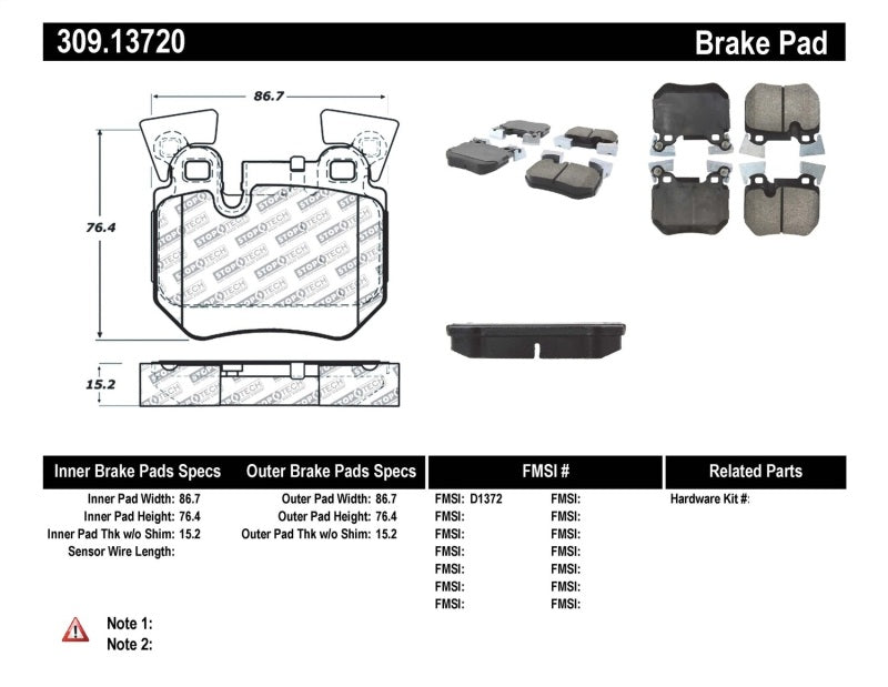 StopTech Performance 08-09 BMW 128i/135i Coupe Rear Brake Pads - eliteracefab.com