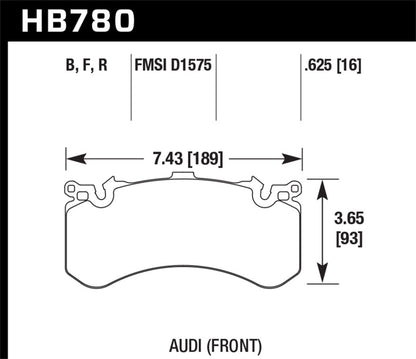 Hawk Performance HP+ Front Brake Pads - HB780N.625 Hawk Performance