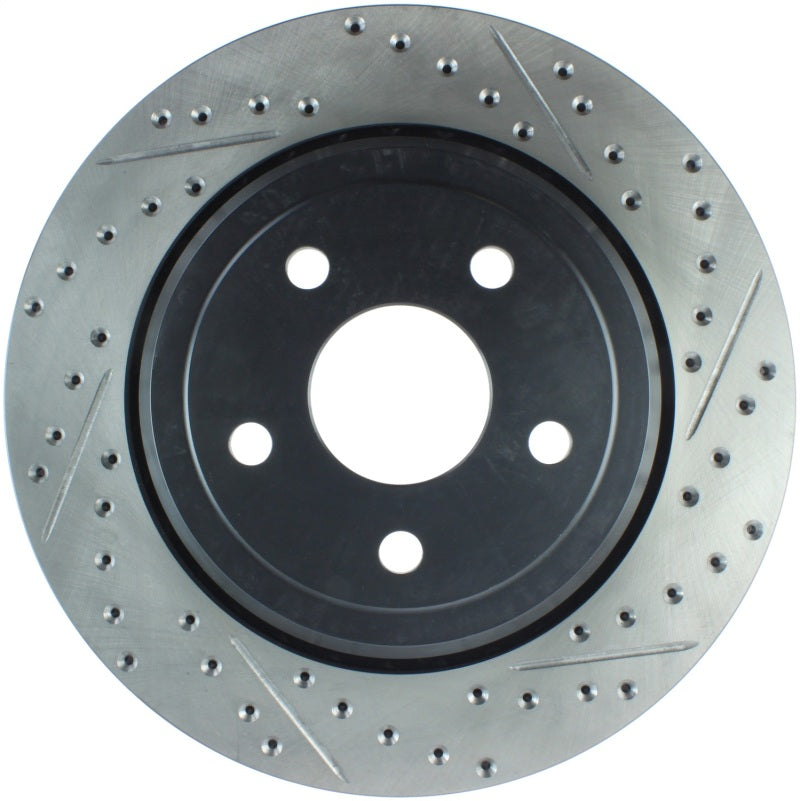 StopTech 12-15 Jeep Cherokee SRT8 Sport Slotted & Drilled Rear Driver Side Brake Rotor - eliteracefab.com