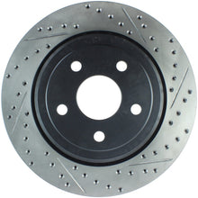 Load image into Gallery viewer, StopTech 12-15 Jeep Cherokee SRT8 Sport Slotted &amp; Drilled Rear Driver Side Brake Rotor - eliteracefab.com