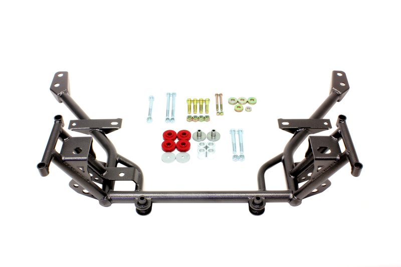 BMR K-MEMBER 1/2" LOWERED MOUNTS STANDARD RACK MOUNTS BLACK (05-14 MUSTANG/GT500) - eliteracefab.com