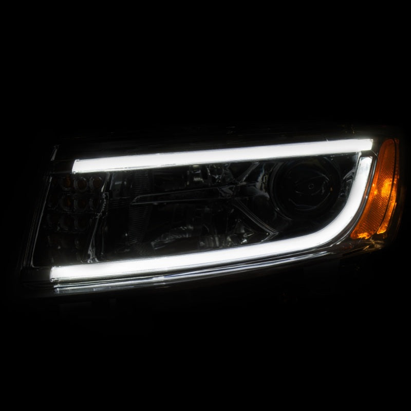 ANZO USA Jeep Grand Cherokee Projector Headlights W/ Plank Style Design Chrome; 2014-2015 - eliteracefab.com