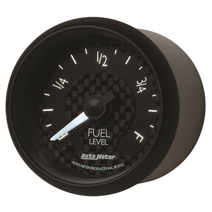 Autometer GT Series 52mm Full Sweep Electronic 0-280 ohm Fuel Level Programmable Empty-Full Range 8010
