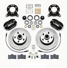 Wilwood Forged Dynalite-M Front Kit 11.30in 1 PC Rotor&Hub 1965-1969 Mustang Disc & Drum Spindle - eliteracefab.com
