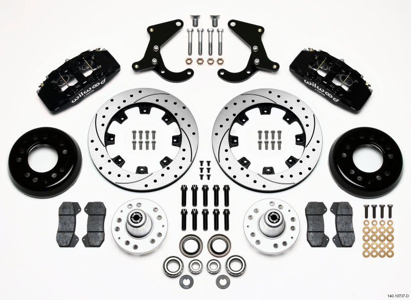 Wilwood Dynapro 6 Front Hub Kit 12.19in Drilled 55-57 Chevy Wilwood