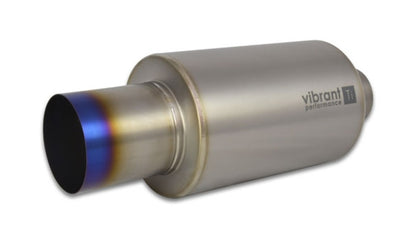 Vibrant Titanium Muffler w/Straight Cut Burnt Tip 3in. Inlet / 3in. Outlet - eliteracefab.com