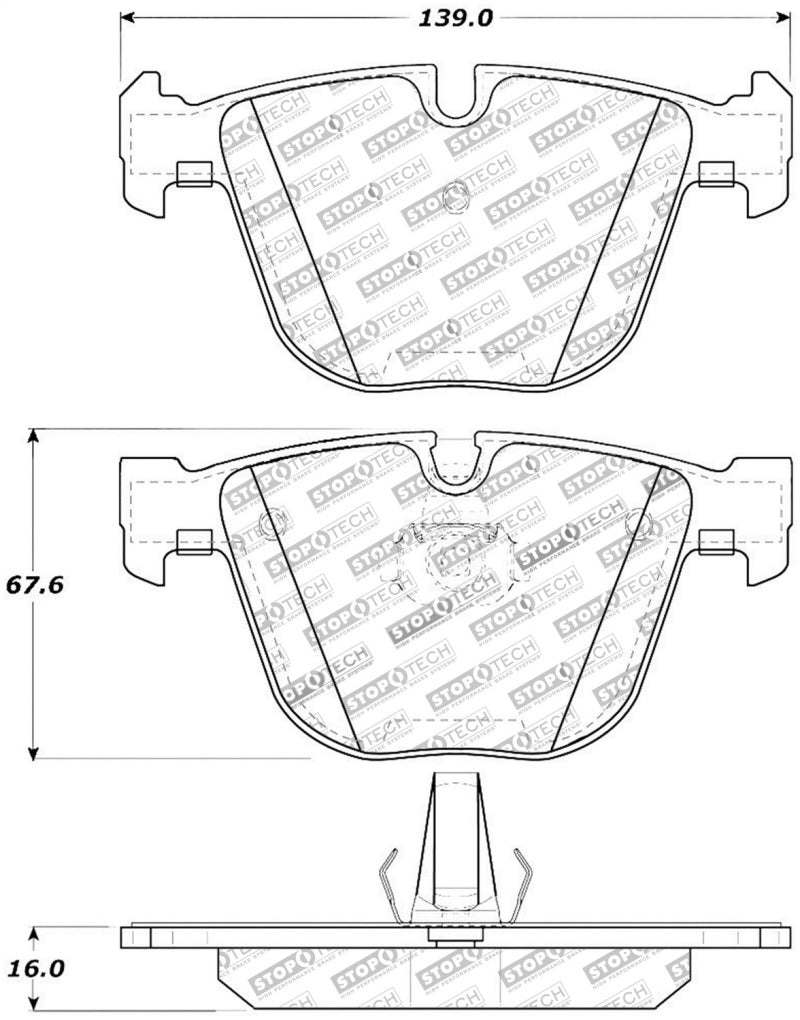 StopTech Street Touring 06-09 BMW M5 E60 / 07-09 M6 E63/E63 Rear Brake Pads - eliteracefab.com