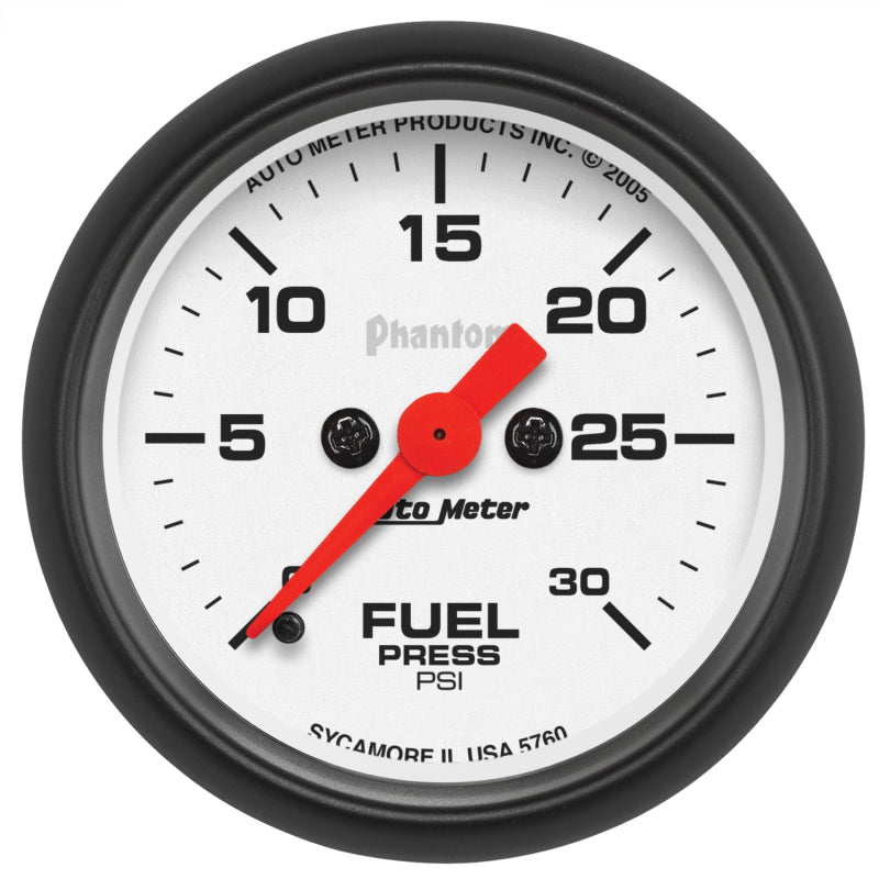 Autometer Phantom Fuel Pressure gauge 52mm 0-30 PSI Full Sweep Elec 5760