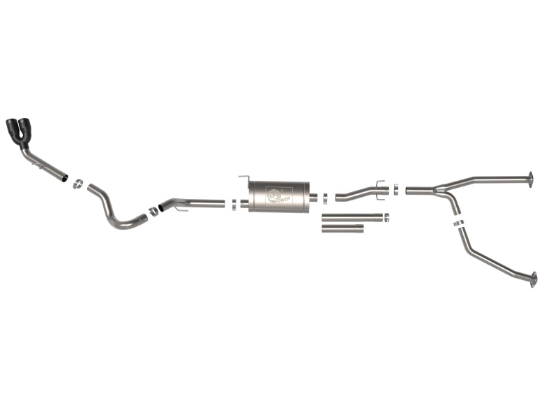 aFe 2022 Toyota Tundra V6-3.5L (tt) Vulcan Series 2.5in to 3in 304 SS Cat-Back Exhaust w/ Black Tip - eliteracefab.com