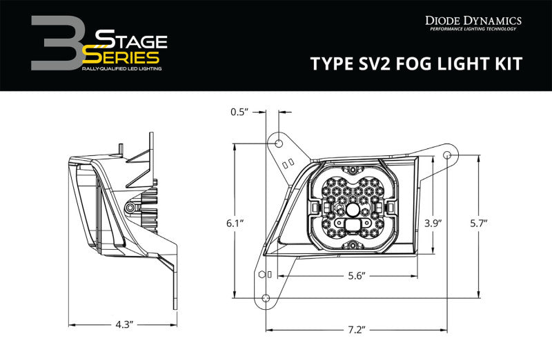 Diode Dynamics SS3 Pro Type SV2 Kit ABL - Yellow SAE Fog Diode Dynamics
