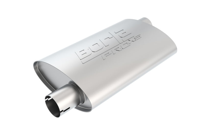 Borla Universal Pro-XS Oval 2in Inlet/Outlet Offset/Offset Notched Muffler - eliteracefab.com