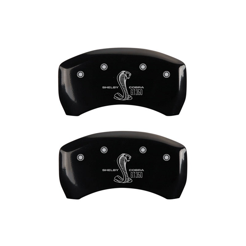 MGP Rear set 2 Caliper Covers Engraved Rear GT350 Shelby & Cobra Black finish silver ch MGP