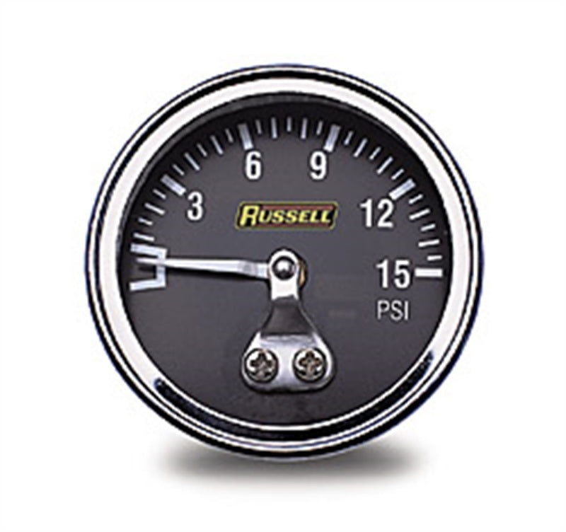 Russell Performance 15 psi fuel pressure gauge (Non liquid-filled) - eliteracefab.com